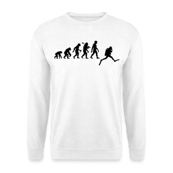 Taucher Evolution Für Schnorchler Die Tauchen - Unisex Pullover - Weiß - Vorne - Alina (178cm) & Michal (187cm)