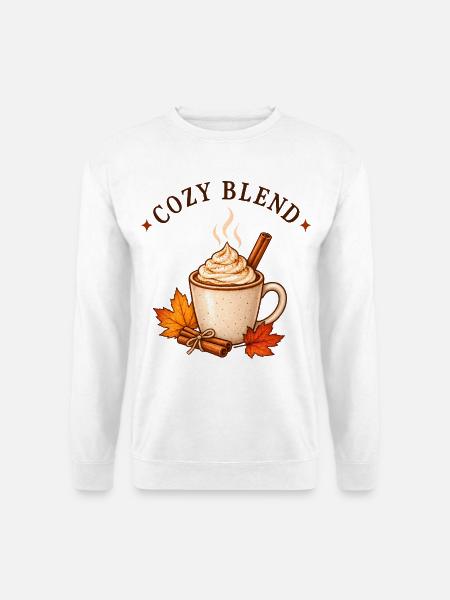 Cozy Blend | Herbst Kaffee Zimt Gemütlichkeit - Unisex Pullover - Weiß
