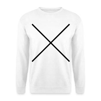 Kreuz dünn - Unisex Pullover - Weiß - Vorne - Alina (178cm) & Michal (187cm)