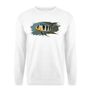 Buntbarsch Aquarium Aquaristik - Unisex Pullover - Weiß - Vorne - Alina (178cm) & Michal (187cm)