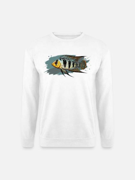 Buntbarsch Aquarium Aquaristik - Unisex Pullover - Weiß