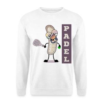 Padel Tennis Weißwurst - Unisex Pullover - Weiß - Vorne - Alina (178cm) & Michal (187cm)