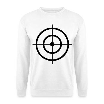 Zielscheibe Target dick - Unisex Pullover - Weiß - Vorne - Alina (178cm) & Michal (187cm)