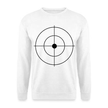 Zielscheibe dünn - Unisex Pullover - Weiß - Vorne - Alina (178cm) & Michal (187cm)