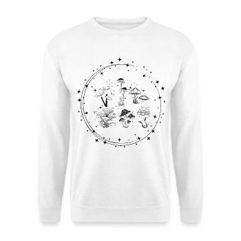 Sternenstaub Konstellation - Unisex Pullover - Weiß - Vorne - Alina (178cm) & Michal (187cm)