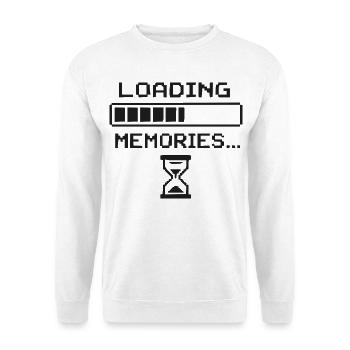 Ladeprozess Erinnerungen - Unisex Pullover - Weiß - Vorne - Alina (178cm) & Michal (187cm)