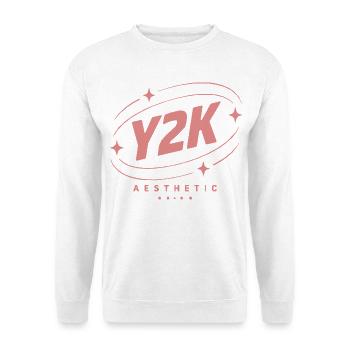 Y2K Ästhetik Pastellstern Logo - Unisex Pullover - Weiß - Vorne - Alina (178cm) & Michal (187cm)