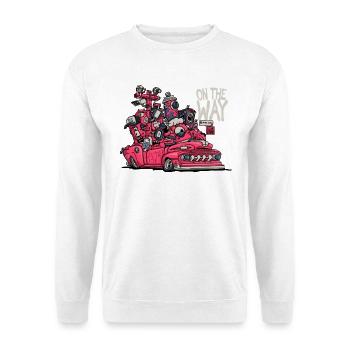 Unterwegs - Unisex Pullover - Weiß - Vorne - Alina (178cm) & Michal (187cm)