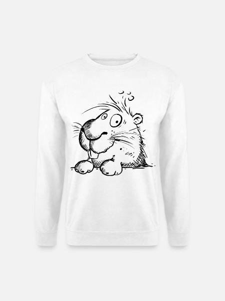 Capybara Sketch Cartoon Wasserschwein Nager Sketch - Unisex Pullover - Weiß