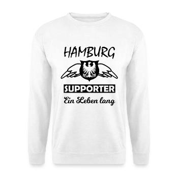 Hamburger Sport Freunde - Unisex Pullover - Weiß - Vorne - Alina (178cm) & Michal (187cm)