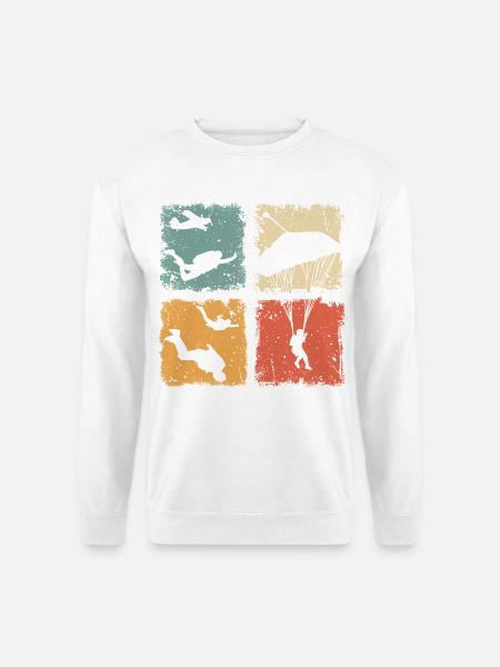 Fallschirmspringen Absprung Freifall Fallschirm - Unisex Pullover - Weiß