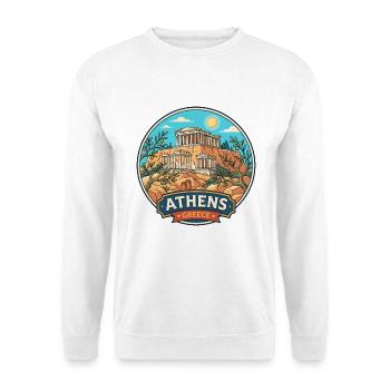 Athen, Griechenland Akropolis Parthenon Reiseabzeichen - Unisex Pullover - Weiß - Vorne - Alina (178cm) & Michal (187cm)