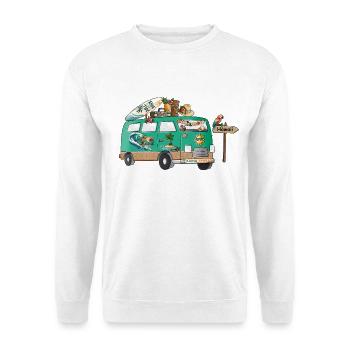  Hawaii Camper Wohnmobil - Unisex Pullover - Weiß - Vorne - Alina (178cm) & Michal (187cm)