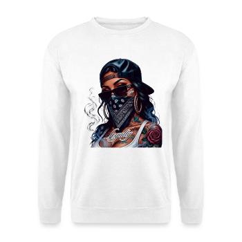 Loyalität im Straßenstil - Unisex Pullover - Weiß - Vorne - Alina (178cm) & Michal (187cm)