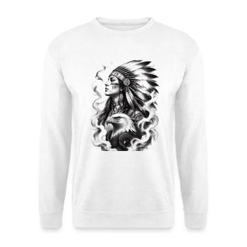 Eagle - Unisex Pullover - Weiß - Vorne - Alina (178cm) & Michal (187cm)