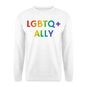 LGBTQ Ally Pride - Unisex Pullover - Weiß - Vorne - Alina (178cm) & Michal (187cm)