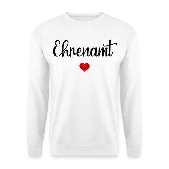 Ehrenamt Herz - Unisex Pullover - Weiß - Vorne - Alina (178cm) & Michal (187cm)