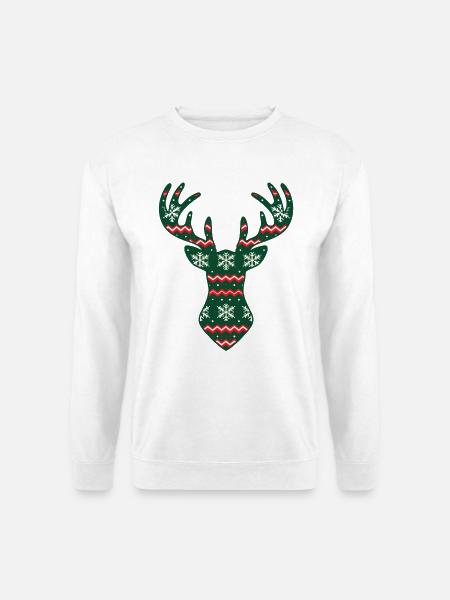 Strick Hirsch - Unisex Pullover - Weiß