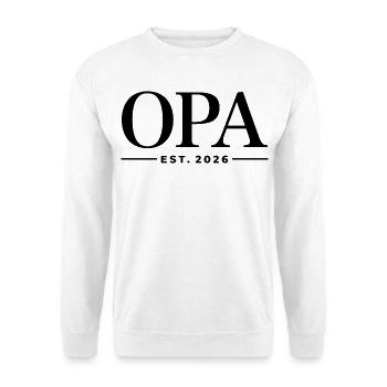 OPA EST. 2026 | Großvater Geschenk - Unisex Pullover - Weiß - Vorne - Alina (178cm) & Michal (187cm)
