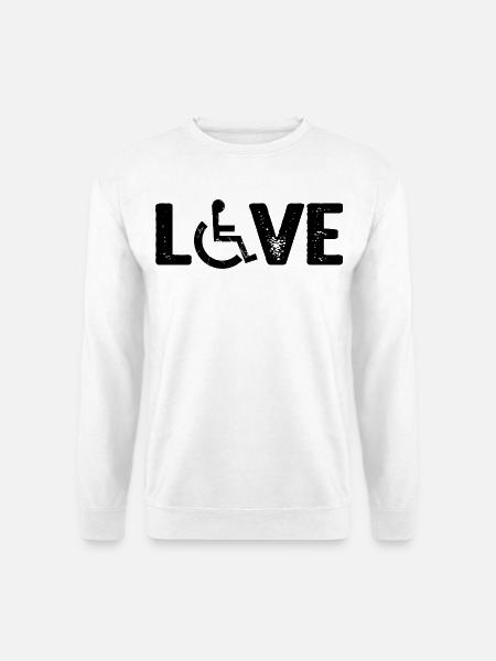 Liebe Rollstuhl O Behinderung - Unisex Pullover - Weiß