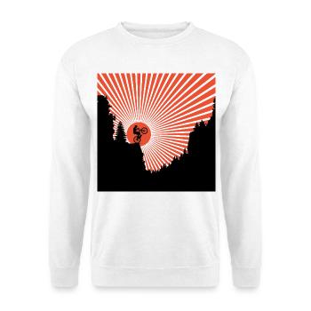 Mountainbike Fahrrad Berge - Unisex Pullover - Weiß - Vorne - Alina (178cm) & Michal (187cm)
