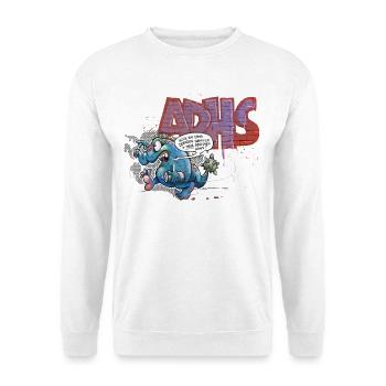 Wozu ein Ding beenden …? - Unisex Pullover - Weiß - Vorne - Alina (178cm) & Michal (187cm)