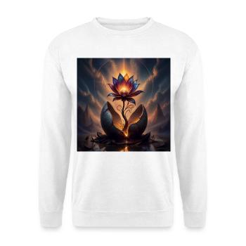 Blume - Unisex Pullover - Weiß - Vorne - Alina (178cm) & Michal (187cm)