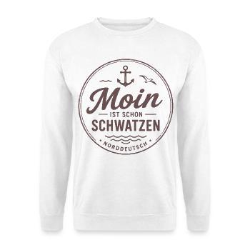 Norddeutscher Küstenhumor - Unisex Pullover - Weiß - Vorne - Alina (178cm) & Michal (187cm)