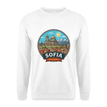 Sofia Bulgarien Alexander-Newski-Vitoscha-Abzeichen - Unisex Pullover - Weiß - Vorne - Alina (178cm) & Michal (187cm)