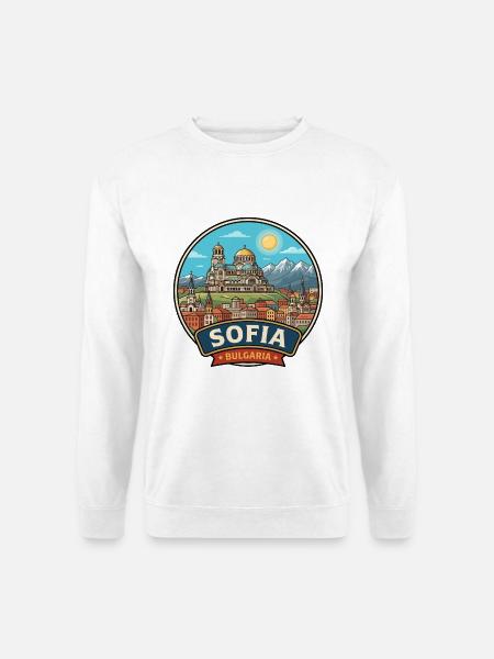 Sofia Bulgarien Alexander-Newski-Vitoscha-Abzeichen - Unisex Pullover - Weiß