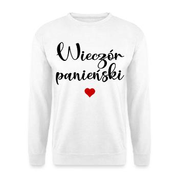 Junggesellinnenabschied - Unisex Pullover - Weiß - Vorne - Alina (178cm) & Michal (187cm)