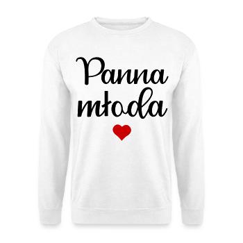 Polnische Braut - Unisex Pullover - Weiß - Vorne - Alina (178cm) & Michal (187cm)