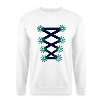 Dirndl - Unisex Pullover - Weiß - Vorne - Alina (178cm) & Michal (187cm)