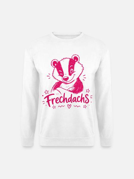Frechdachs Dachs frech Augenzwinkern - Unisex Pullover - Weiß