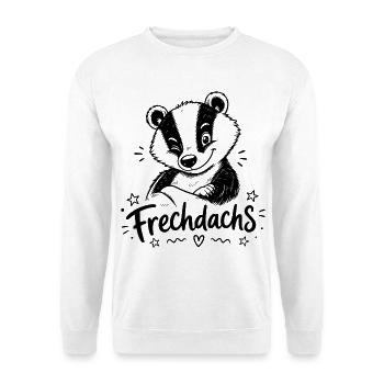 Frechdachs - Unisex Pullover - Weiß - Vorne - Alina (178cm) & Michal (187cm)
