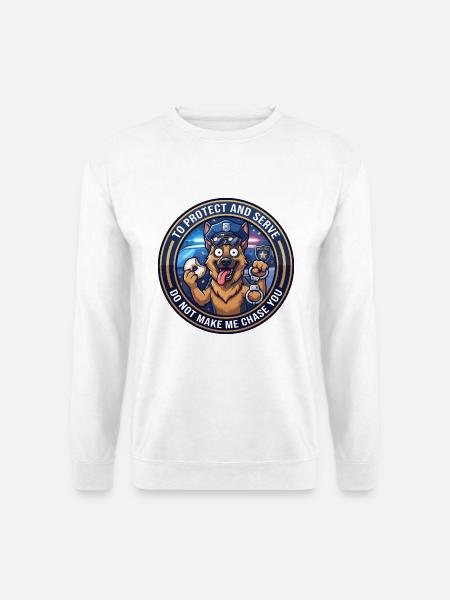 Lustiger Polizei-Deutscher Schäferhund Lass mich nicht jagen - Unisex Pullover - Weiß