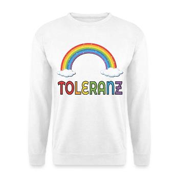Toleranz Diversität - Unisex Pullover - Weiß - Vorne - Alina (178cm) & Michal (187cm)