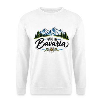 Made in Bavaria - Alpen & Heimat - Unisex Pullover - Weiß - Vorne - Alina (178cm) & Michal (187cm)
