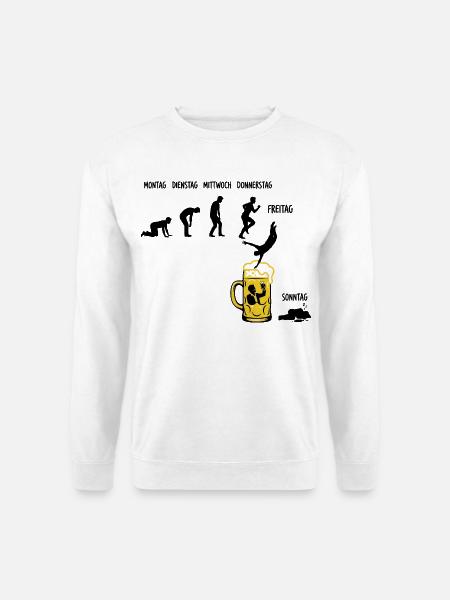 Bier Woche | Evolution | Bierglas | Saufen - Unisex Pullover - Weiß