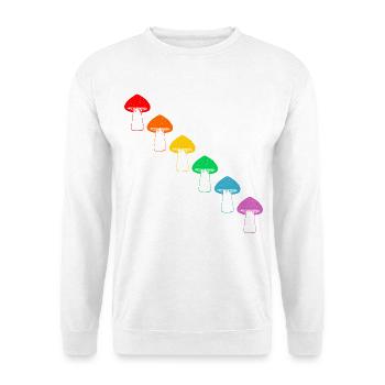 Vielfalt der Regenbogenpilze - Unisex Pullover - Weiß - Vorne - Alina (178cm) & Michal (187cm)