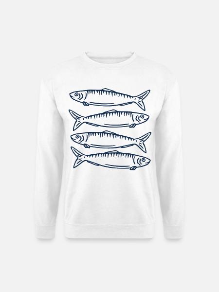 Sardinen Fische Angler - Unisex Pullover - Weiß
