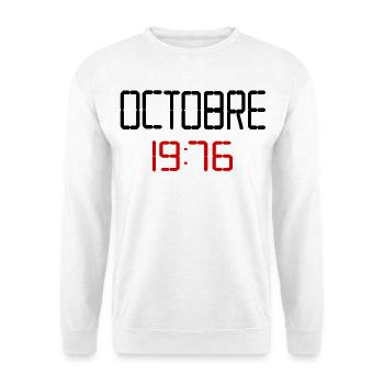 50-jähriges Jubiläum Oktober 1976 - Unisex Pullover - Weiß - Vorne - Alina (178cm) & Michal (187cm)