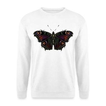 Gotische Schmetterlingsaugen - Unisex Pullover - Weiß - Vorne - Alina (178cm) & Michal (187cm)