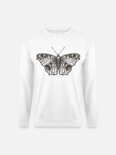 Gotischer Skelett-Schmetterling - Unisex Pullover - Weiß