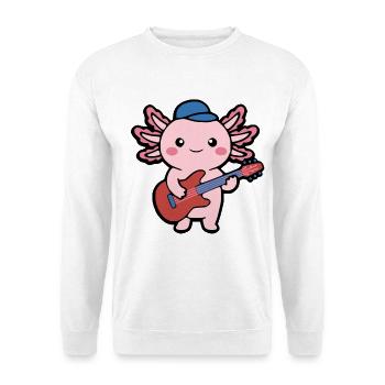 Cute Axolotl DJ Electronic Music Festival Aquatic - Unisex Pullover - Weiß - Vorne - Alina (178cm) & Michal (187cm)