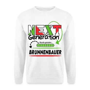 Brunnenbauer Next Generation Beruf Arbeit Mann Job - Unisex Pullover - Weiß - Vorne - Alina (178cm) & Michal (187cm)