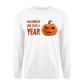Halloween Pumpkin 365 Days a Year - Unisex Pullover - Weiß - Vorne - Alina (178cm) & Michal (187cm)