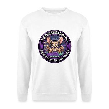 Lustiger Toningenieur Fennec Fox Fix im Mix - Unisex Pullover - Weiß - Vorne - Alina (178cm) & Michal (187cm)