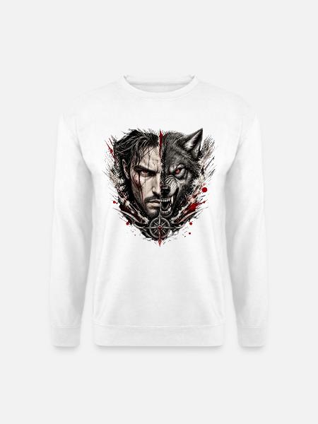 Schattenmann und Werwolf - Unisex Pullover - Weiß