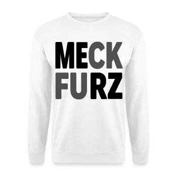 Meck Furz | Merz - nicht mein Kanzler - Unisex Pullover - Weiß - Vorne - Alina (178cm) & Michal (187cm)